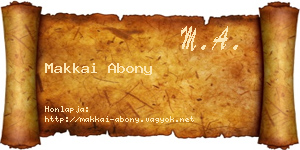 Makkai Abony névjegykártya